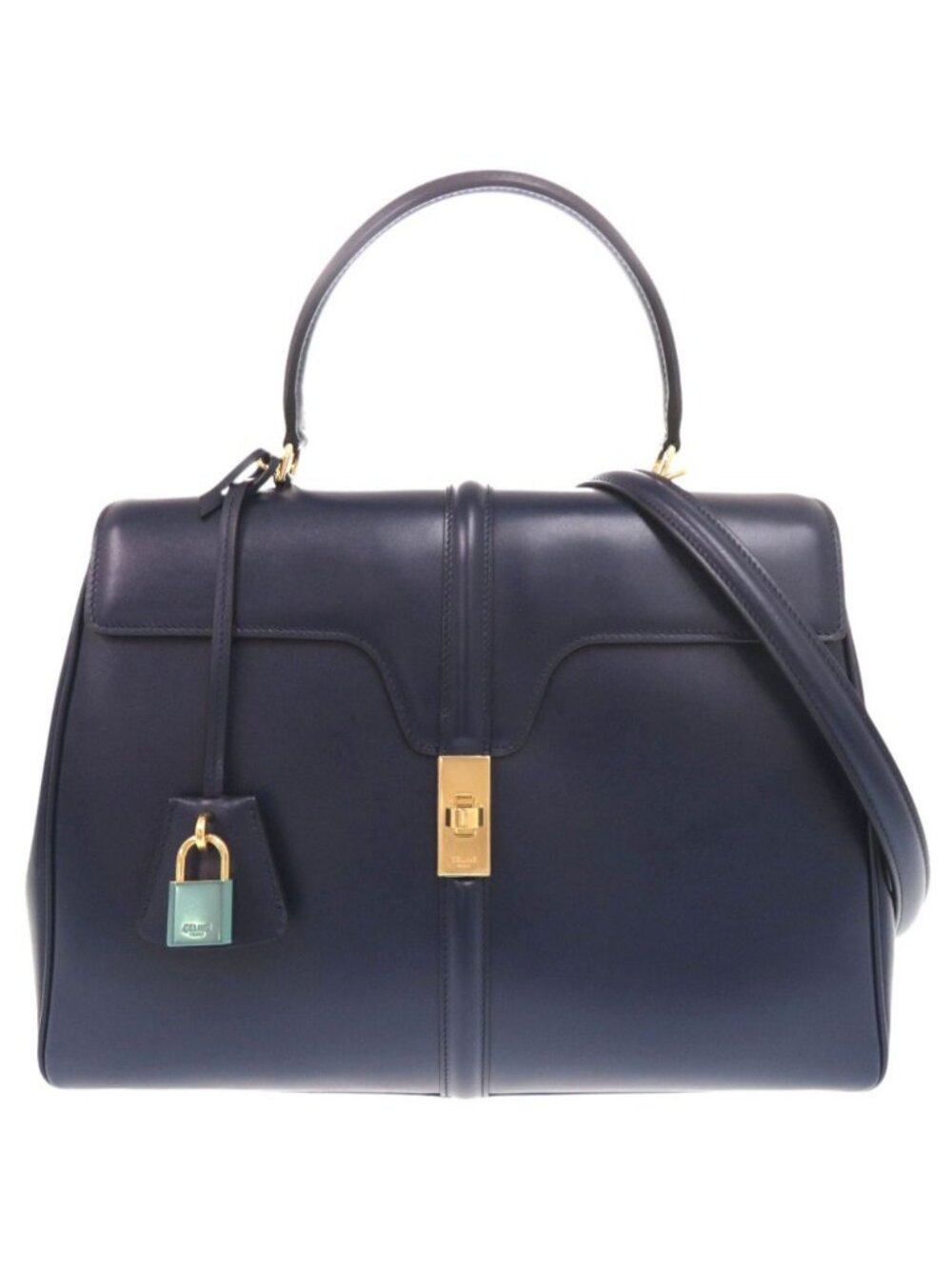 Celine Medium Leather Navy 2-Way Shoulder Bag